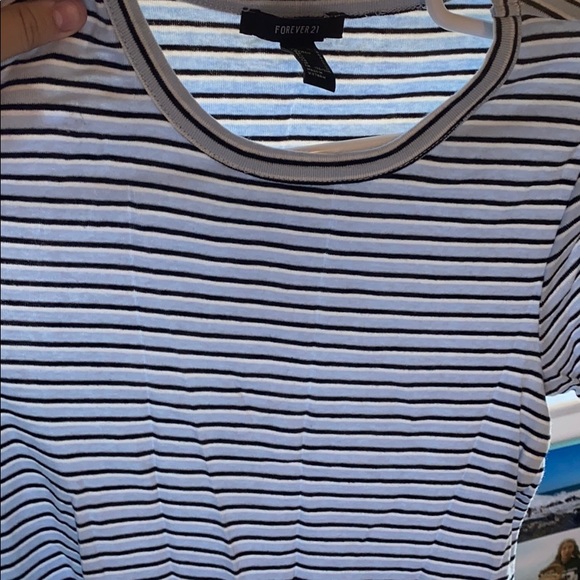 Blue and Black Ruffled Forever 21 Top - Picture 2 of 6